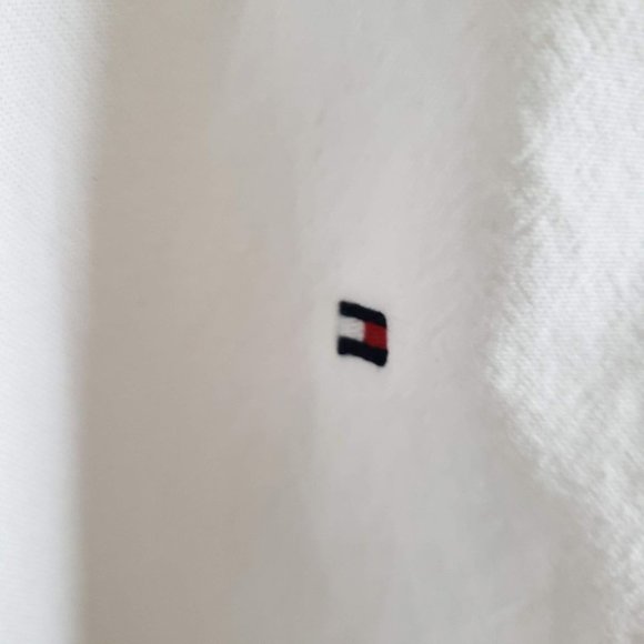 Tommy Hilfiger Woman Size L White Button Up Embroidered Dragon Fly & Logo Shirt - Picture 4 of 7